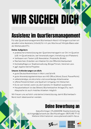 Ausschreibung Assistenz QM Erlangen Büchenbach-Nord